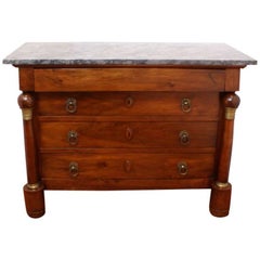 Antique Large Walnut Empire Period Chest, France early 19th century