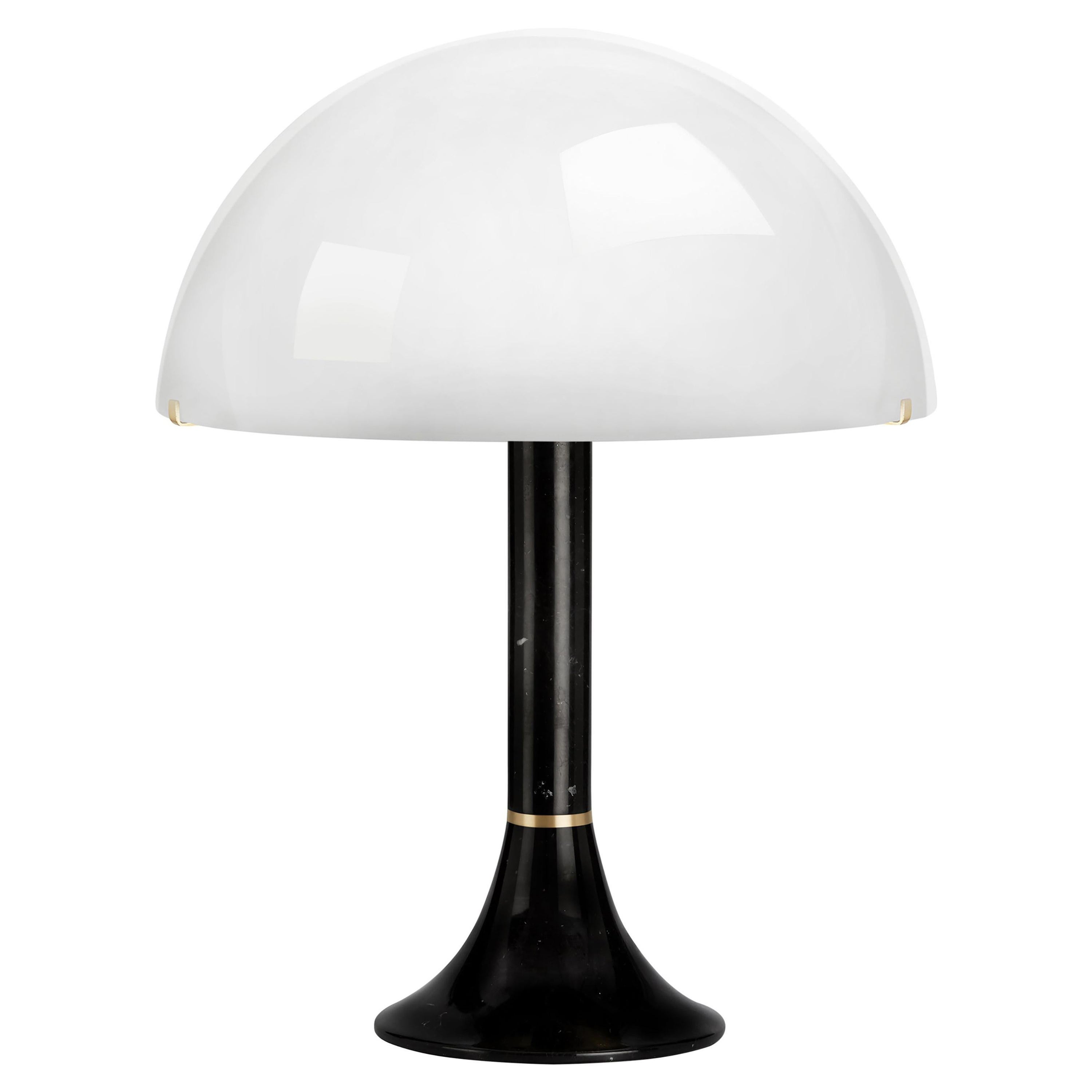 CTO Lighting Acropolis Table Lamp in White Alabaster with Black Steel