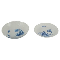 Royal Copenhagen Blue Flower curved bowl and dish.