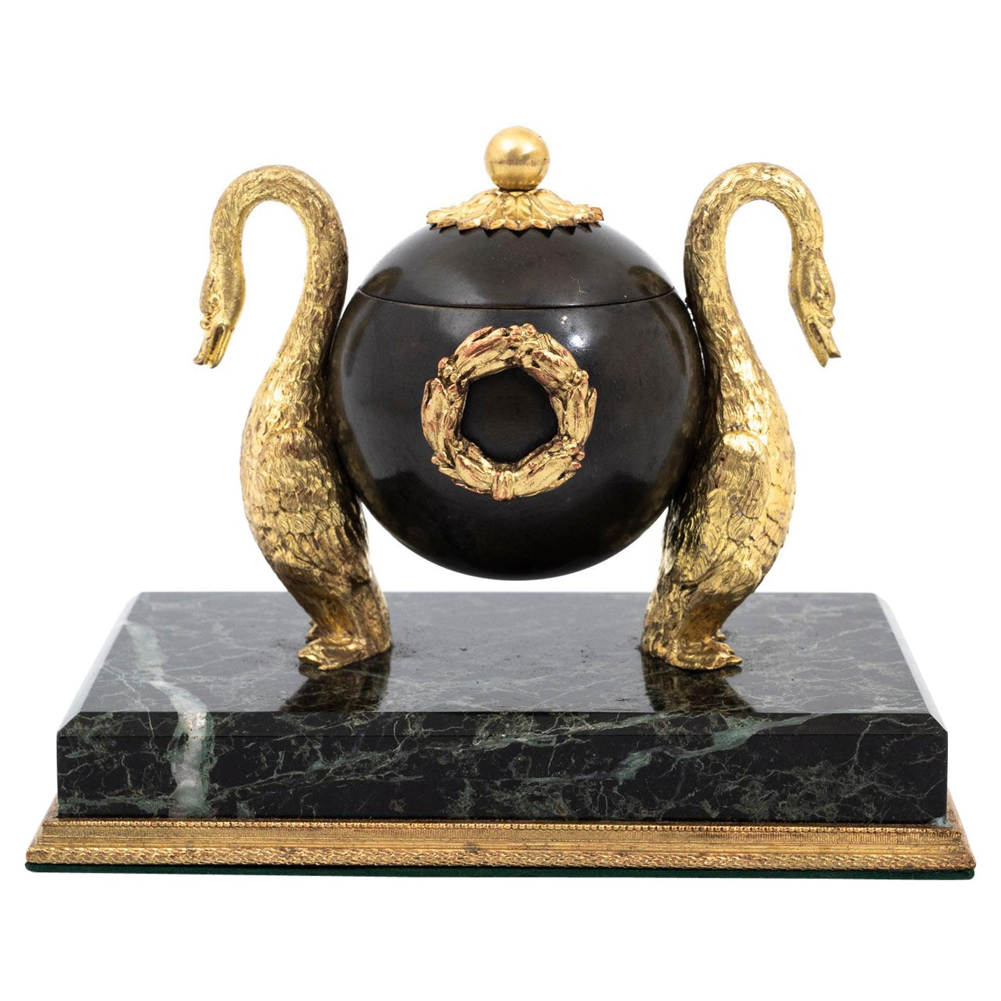 Regency Bronze Gilded Inkwell