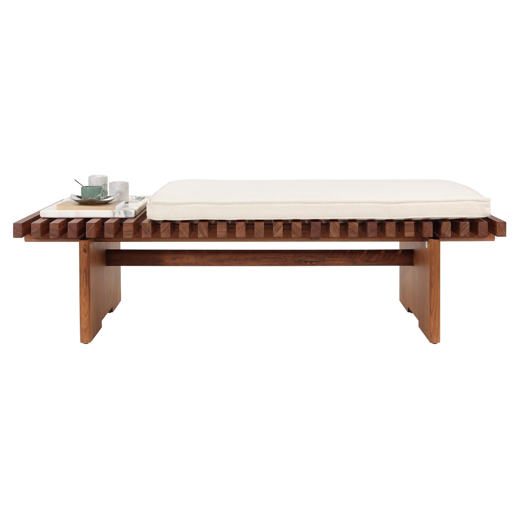 Nokogiri Coffee Table Bench - 130cm + Cushion For Sale