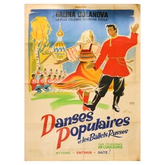 Original Vintage Movie Poster Ballet Russe Folk Dance Galina Oulanova Design