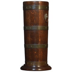 Antique Brass bound barrel stick stand