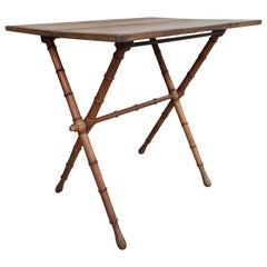 19th century French folding table in faux bamboo