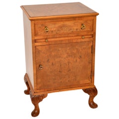 Antique Burr Walnut Bedside Cabinet