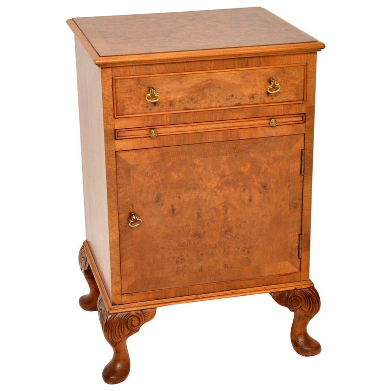 Antique Burr Walnut Bedside at 1stDibs