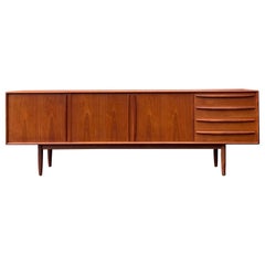 Vintage Midcentury Danish Modern Bernhard Pedersen & Son 8 Ft. Teak Sideboard, Ca. 1960