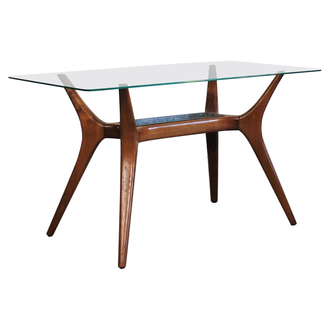 Gio Ponti Coffee Table in Wood and Glass by Figli di Amedeo Cassina 1950s  For Sale