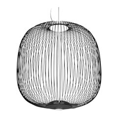 Garcia & Cumini Large 'Spokes 2’ Metal Suspension Lamp in Black for Foscarini