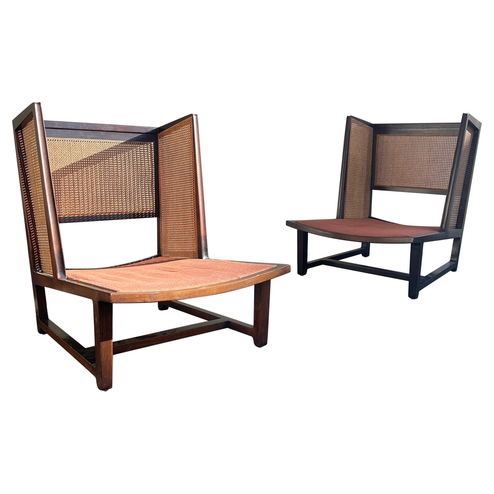 Pair of 6016 Wing Back Chairs by Edward Wormley for Dunbar, 1960s For Sale