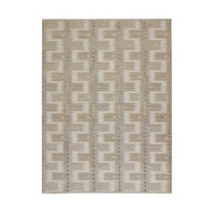 Rug & Kilim's Scandinavian Style Custom Kilim Design mit geometrischem Muster