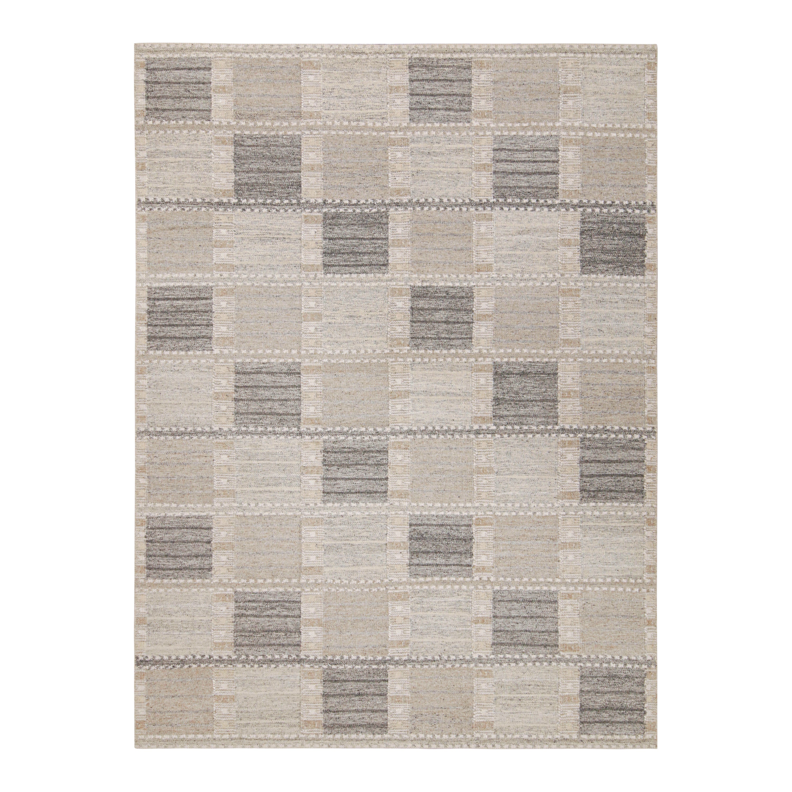 Rug & Kilim’s Scandinavian style Custom Kilim with Geometric Pattern For Sale