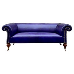 Fully Restored 19thC Chesterfield Sofa in Hand Dyed Leathers