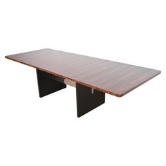 John Stuart Mid-Century Modern Exotic Calamander Wood Dining Table, Refinished