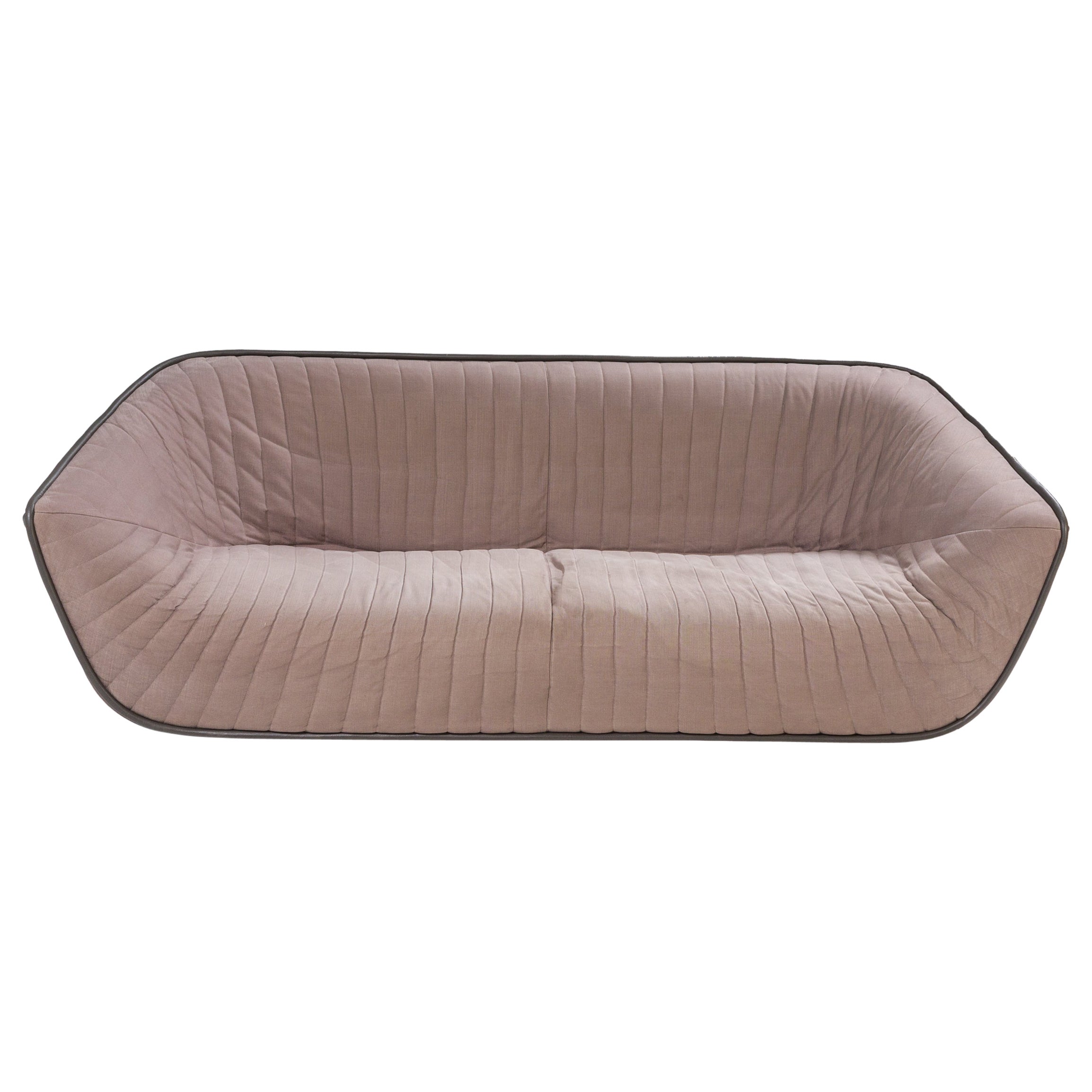 Cédric Ragot for Roche Bobois Brown Nautil 3 Seat Sofa For Sale