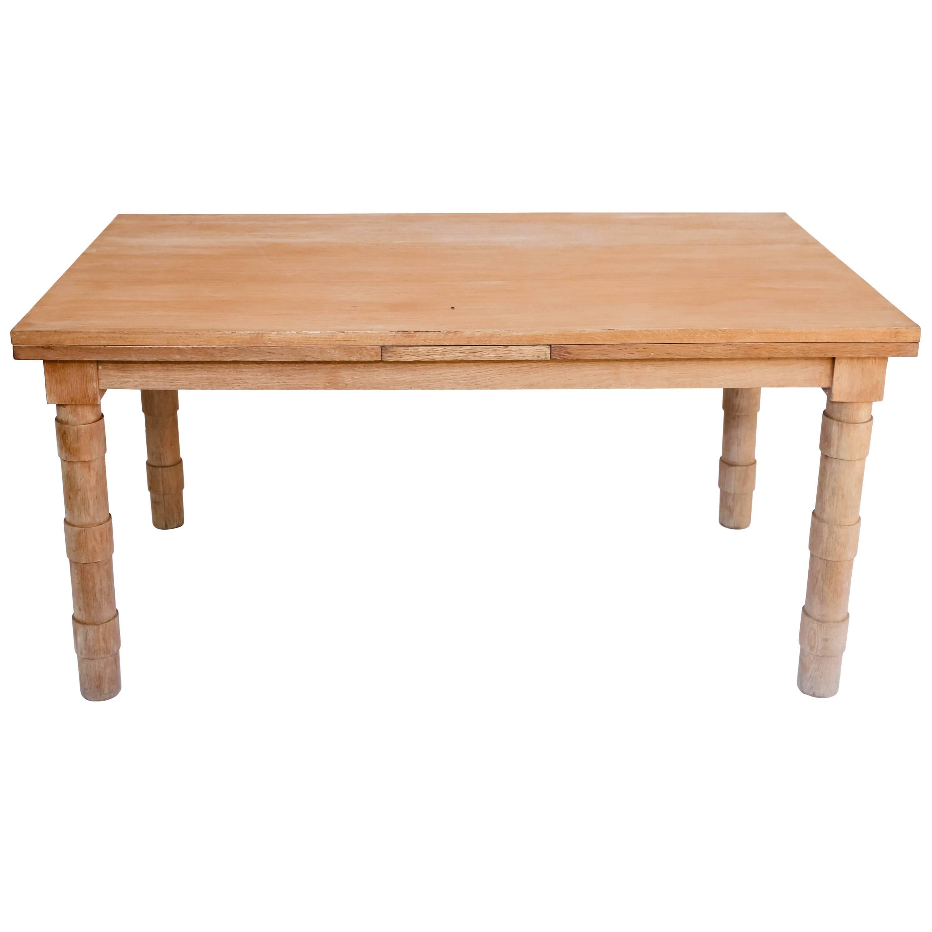 French Modernist Oak Dining Table