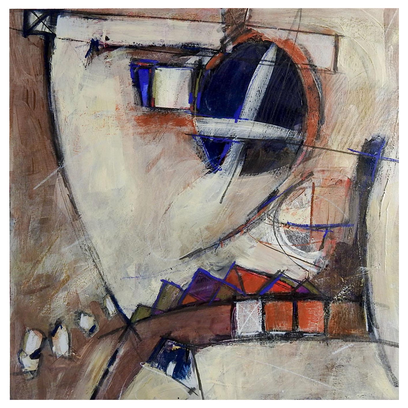 Late 20th Century Abstract Mixed Media Painting For Sale