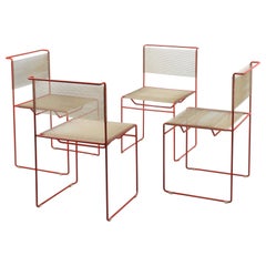 Ensemble de 4 superbes chaises ''Spaghetti'' Belotti Fly Line pour CMP - Padoue Italie 1970