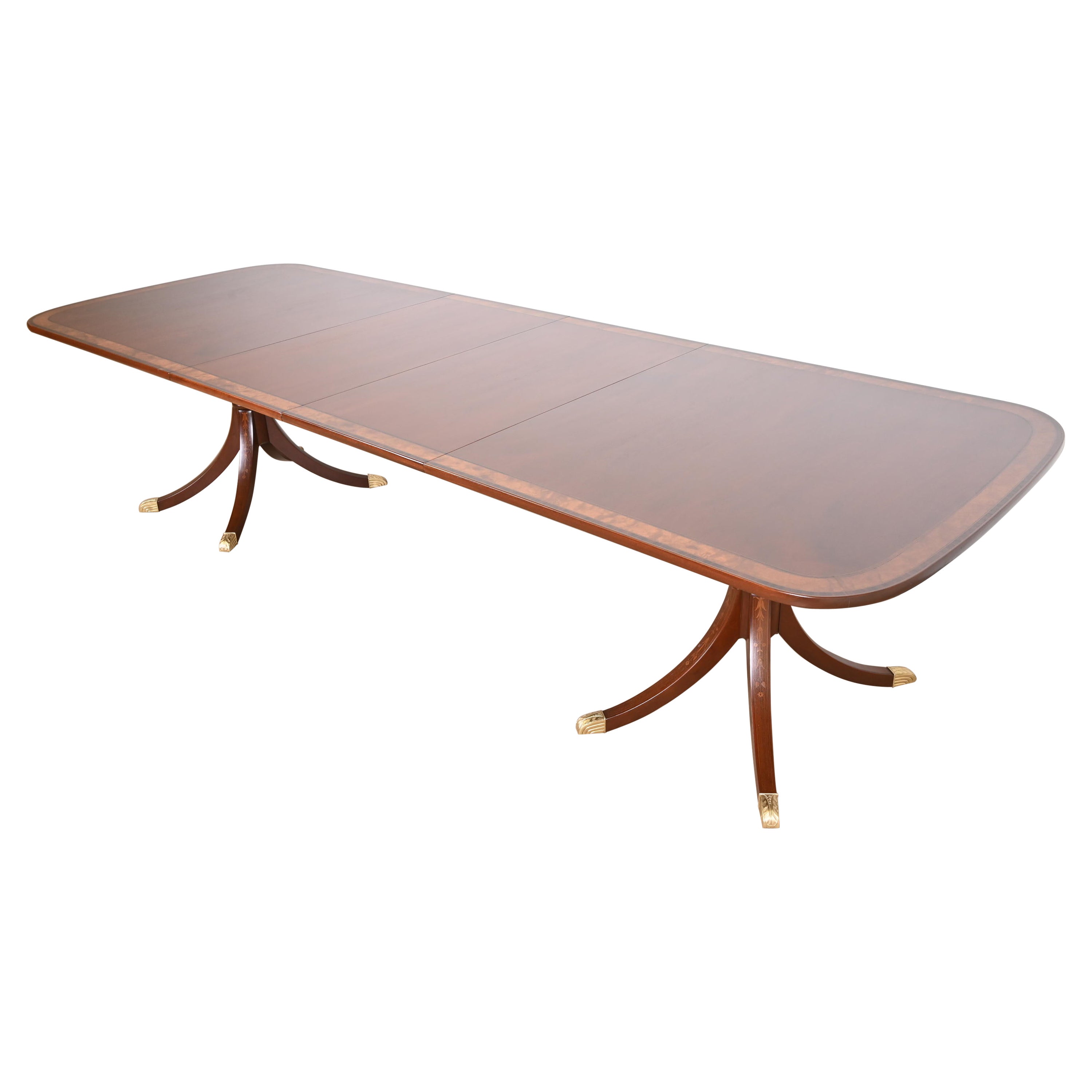 Double Pedestal 2Leaf Dining Tables by Baker at 1stDibs