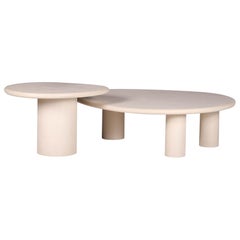 Handmade Rock-Shaped Natural Plaster Table Set by Galerie Philia Edition