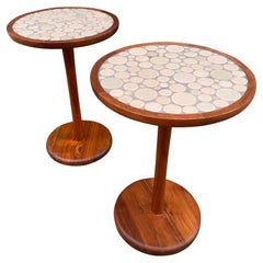 Jane and Gordon Martz Side or Drink Tables with Tile Tops