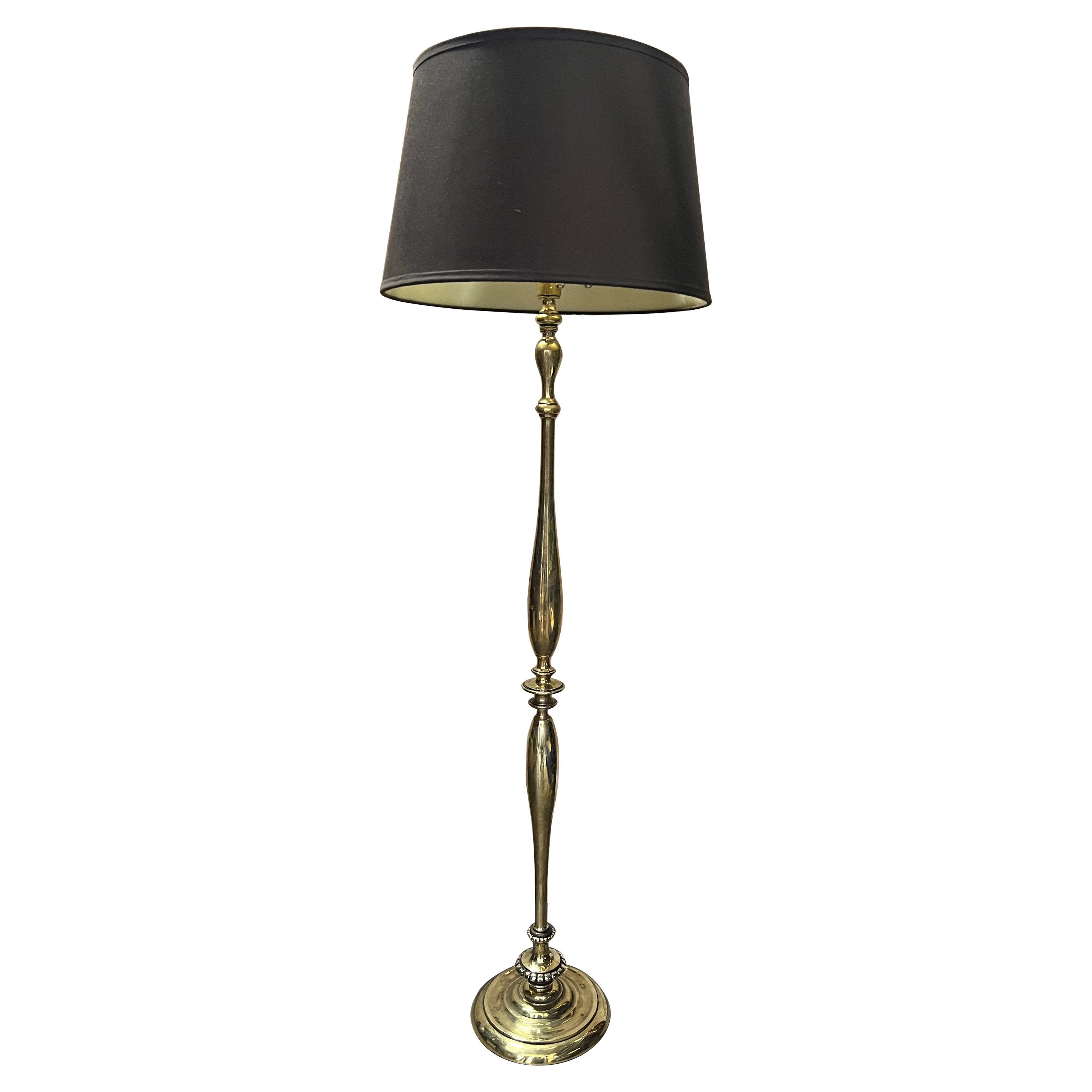 French Polished Brass Floor Lamp