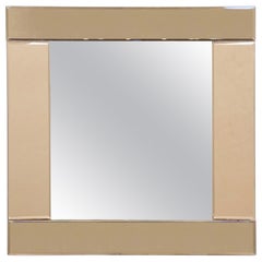 Art Deco Era Square Wall Mirror from England (H 20 1/4 x W 20 1/4)