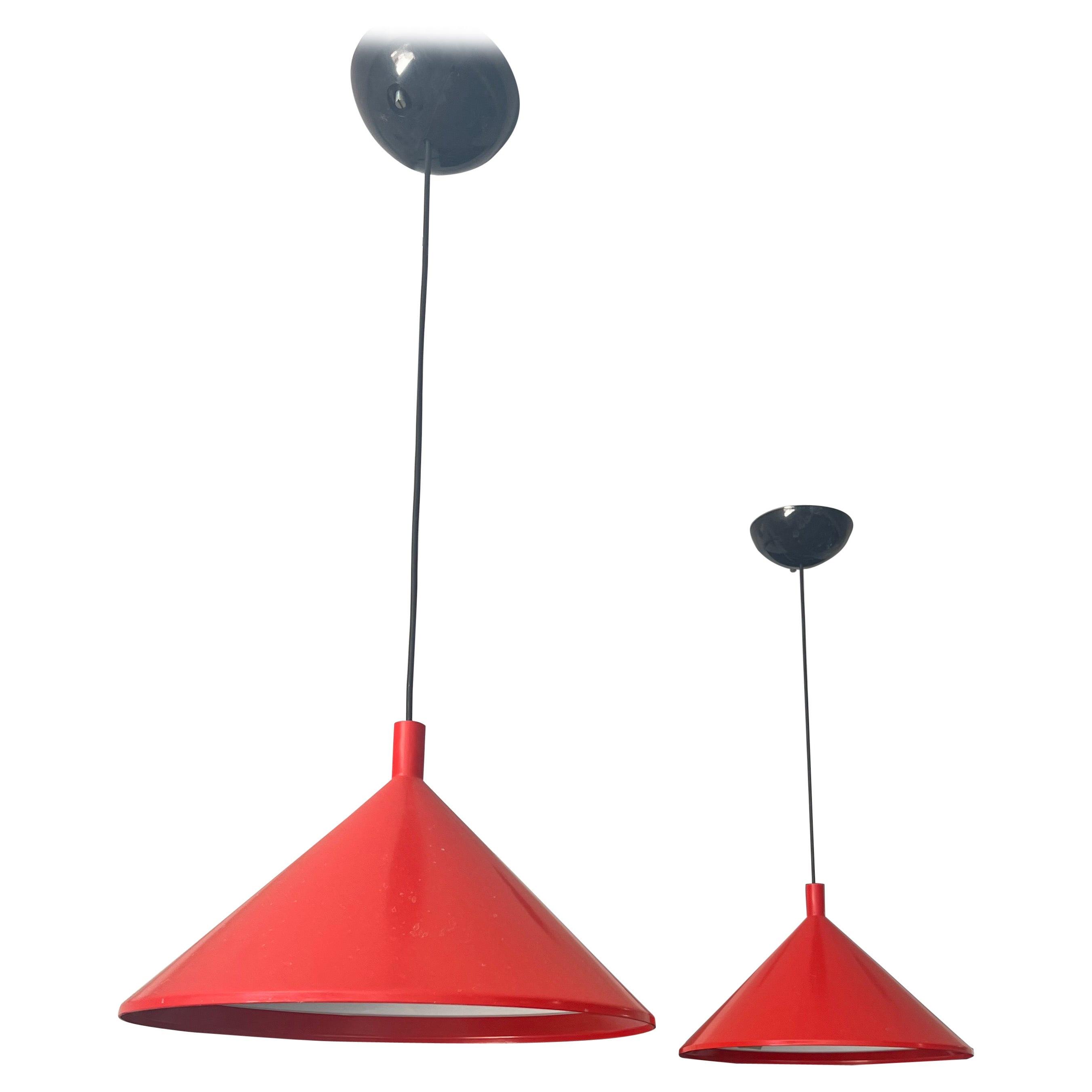 Mid Century Modern Italian Pair of Pendant Lights by Elio Martinelli 