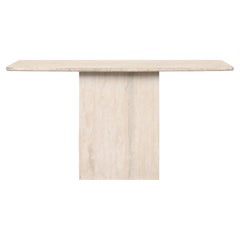 Italian Modernist Travertine Console Table by Stone International