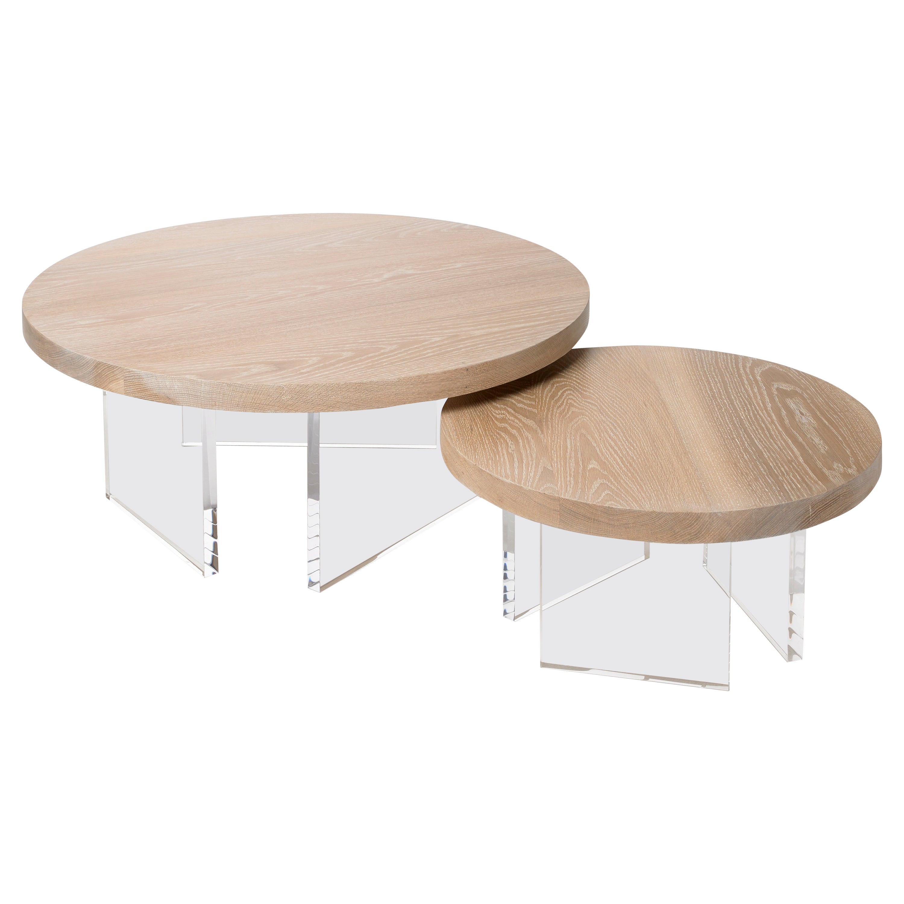 Ensemble de tables rondes Constantinople en chêne blanc par Autonomous Furniture en vente