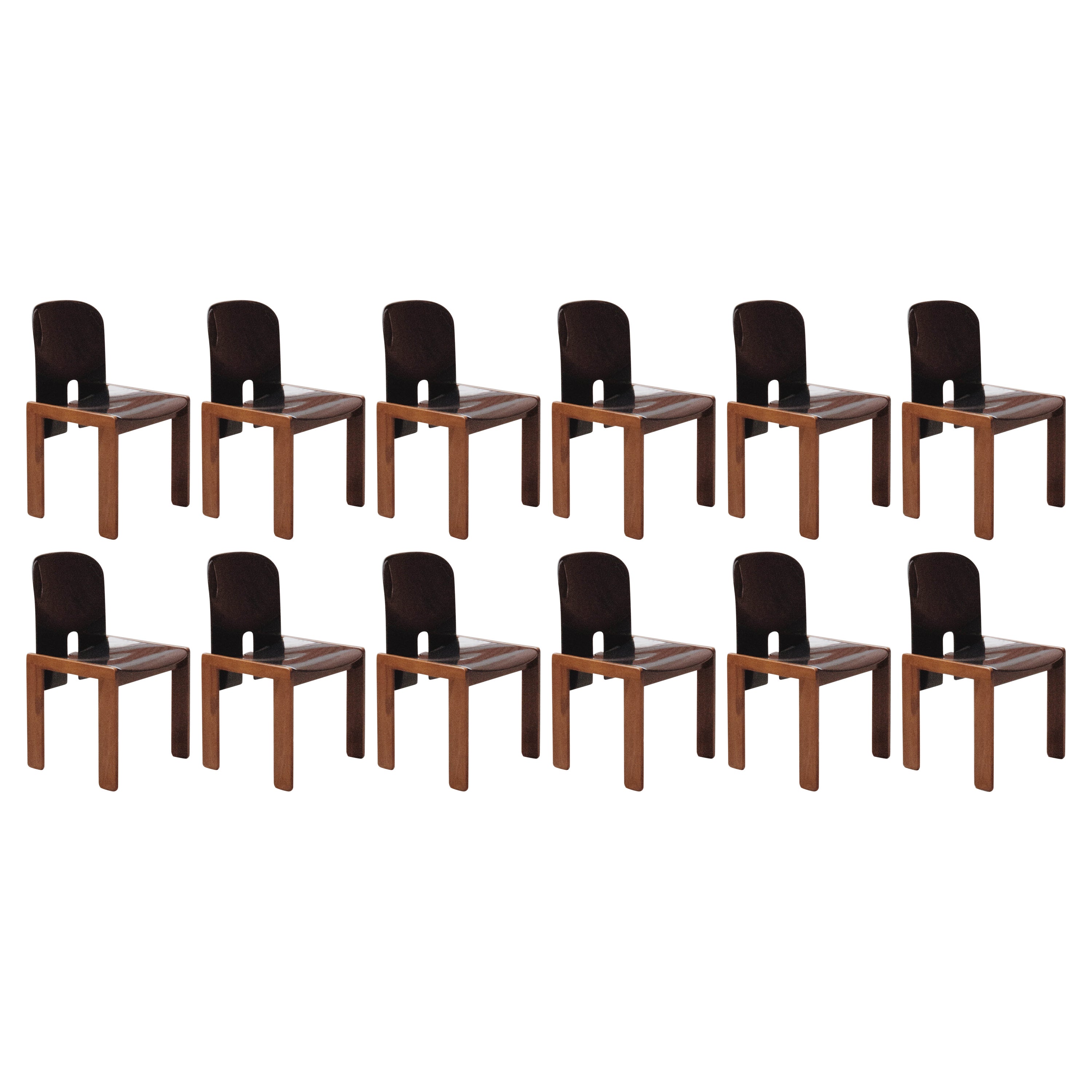 Afra & Tobia Scarpa "121" Dining Chairs for Cassina, 1965, Set of 12 For Sale