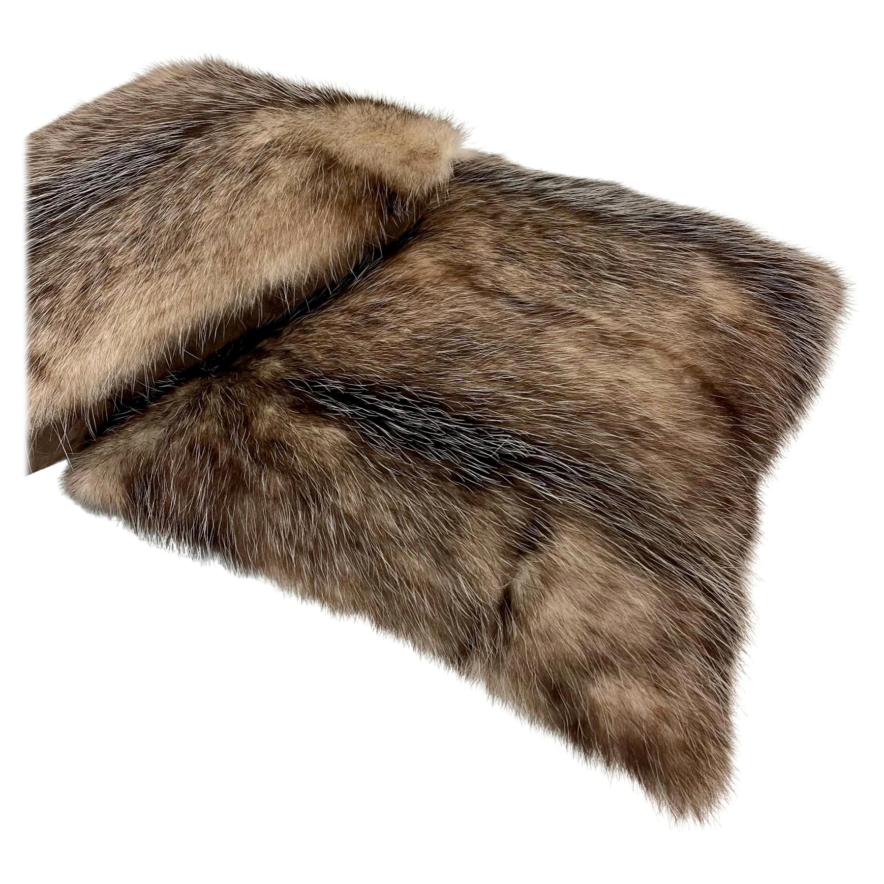 Set of Two Fur Cushion with Cotton / Down Feather Insert, Opossum For Sale