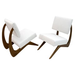 Adrian Pearsall Mid-Century Walnut Lounge Chairs for Craft Associates