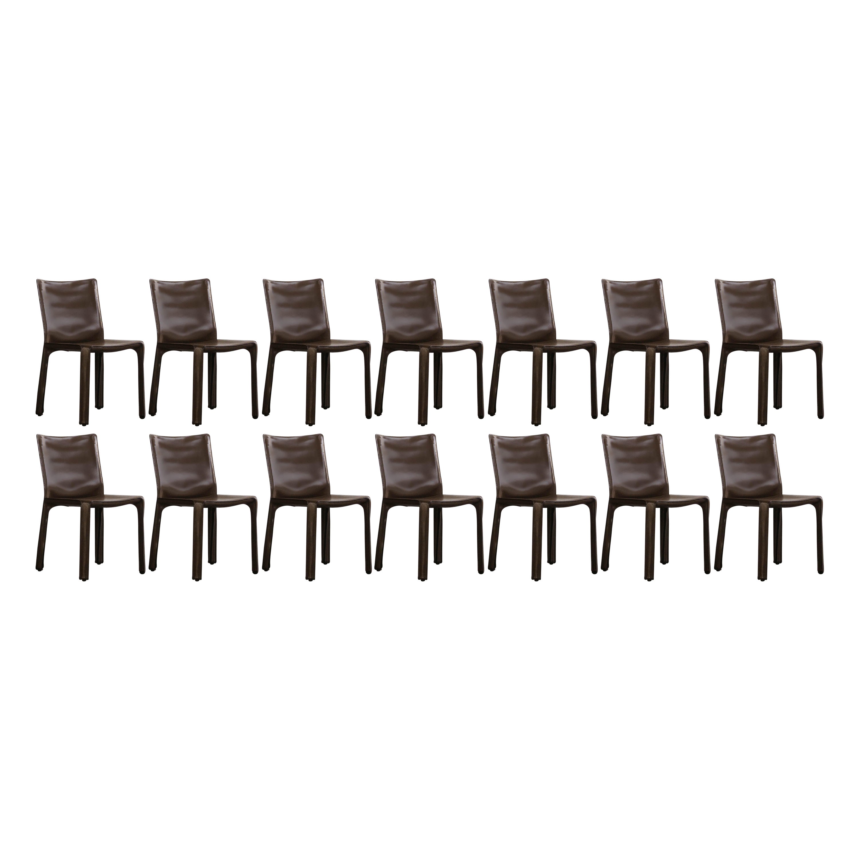Mario Bellini 412 "CAB" Dining Chairs for Cassina, 1978, Set of 14
