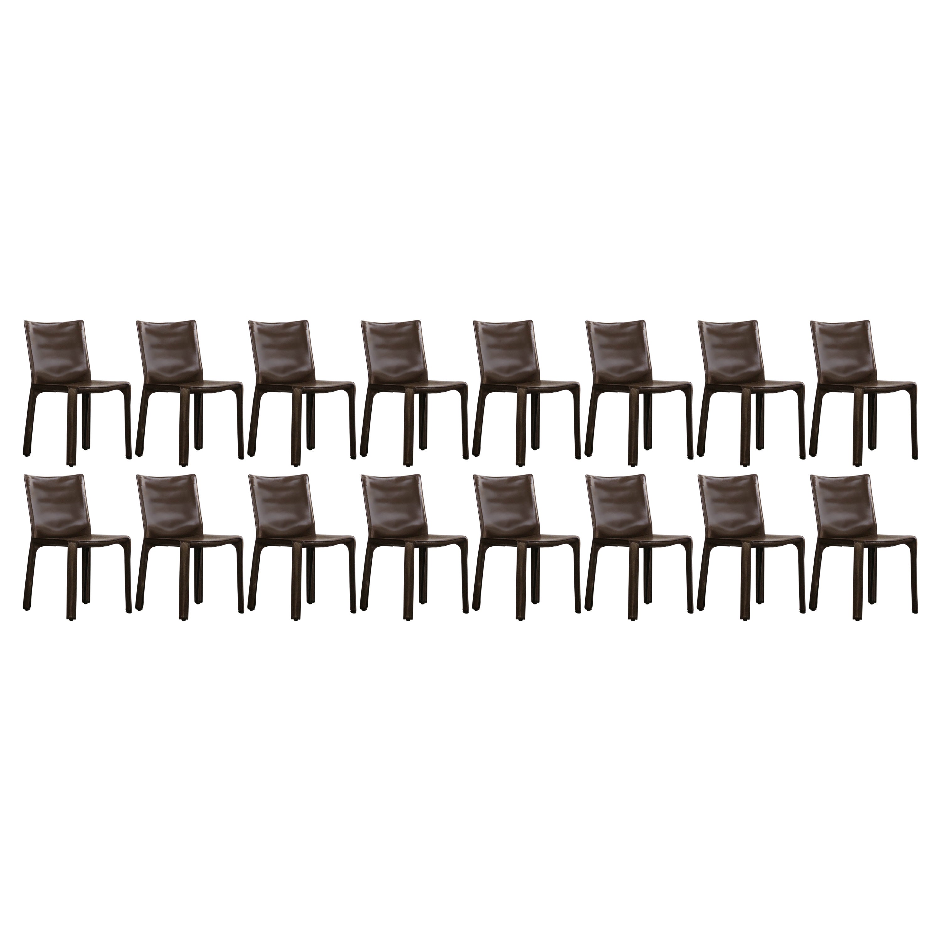Mario Bellini 412 "CAB" Dining Chairs for Cassina, 1978, Set of 16