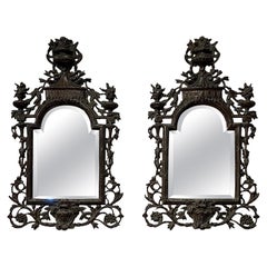Late 19th Century, Pair of Bronze Mirrors