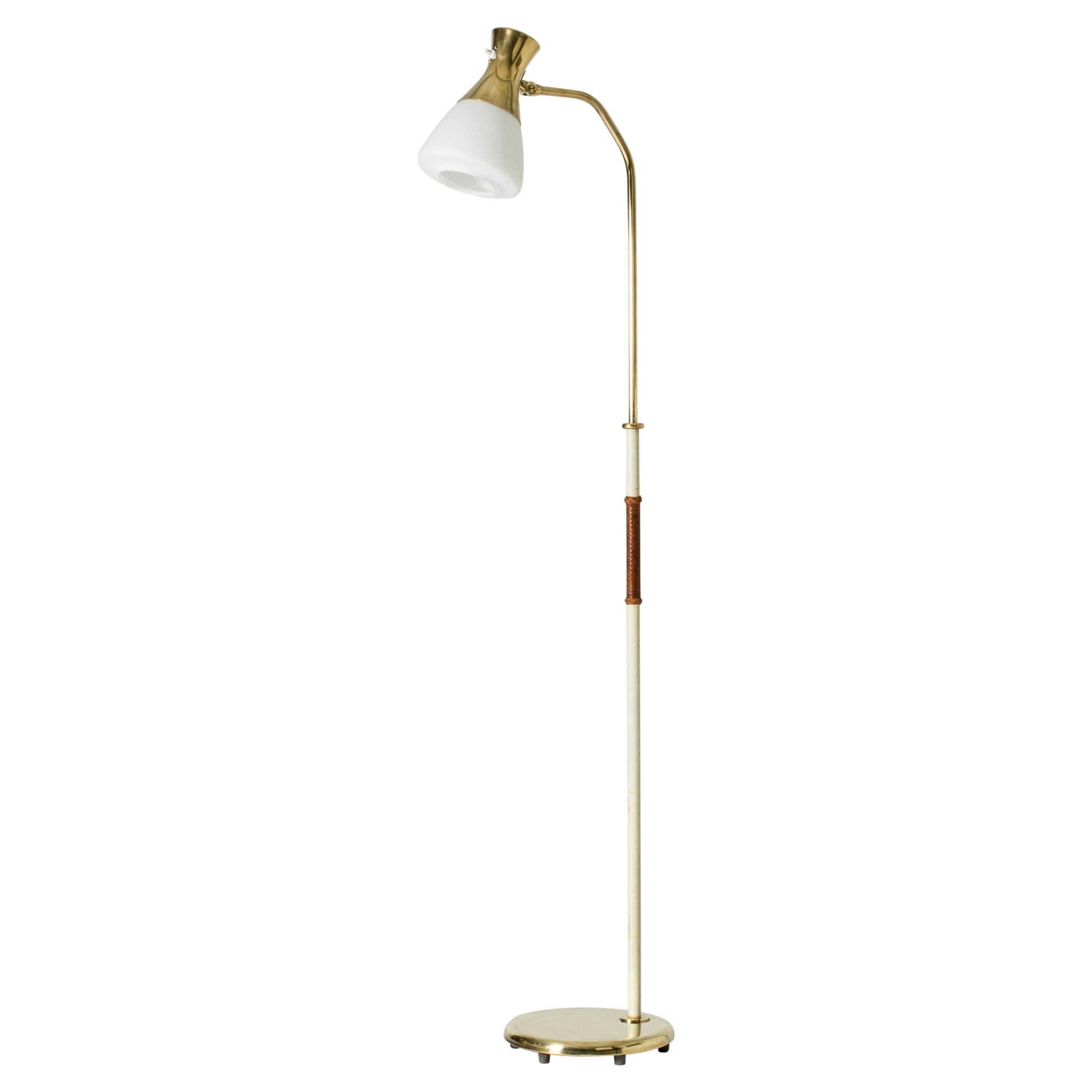 Mid-Century Modern Brass Floor Lamp from Böhlmarks, Sweden, 1940s For Sale