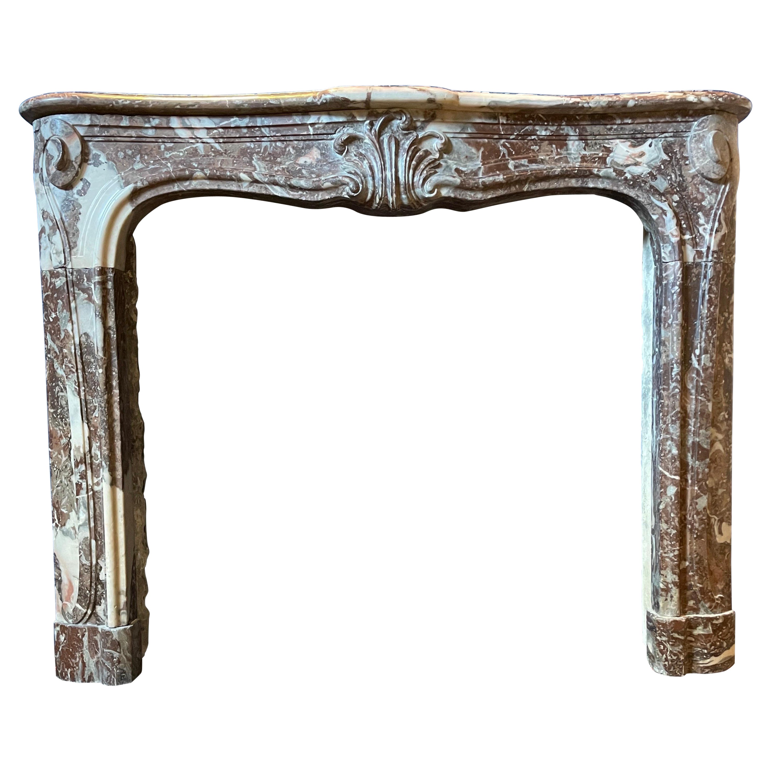 An Antique 18th Century French Marble Fireplace Mantel  For Sale