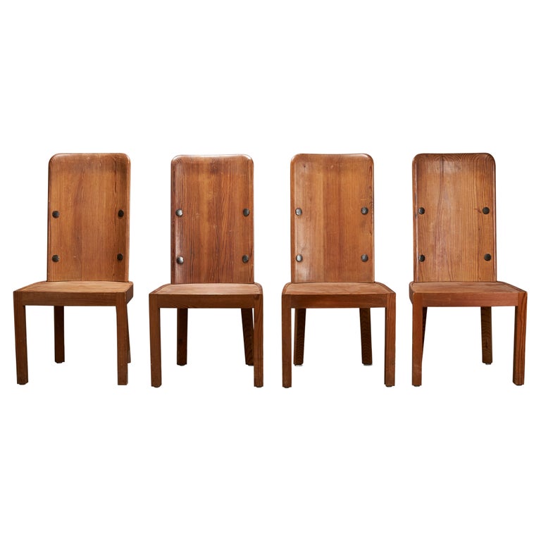 Axel Einar Hjorth, Set of “Lovö” Chairs, Pine, Nordiska Kompaniet, Sweden,  1930s For Sale at 1stDibs