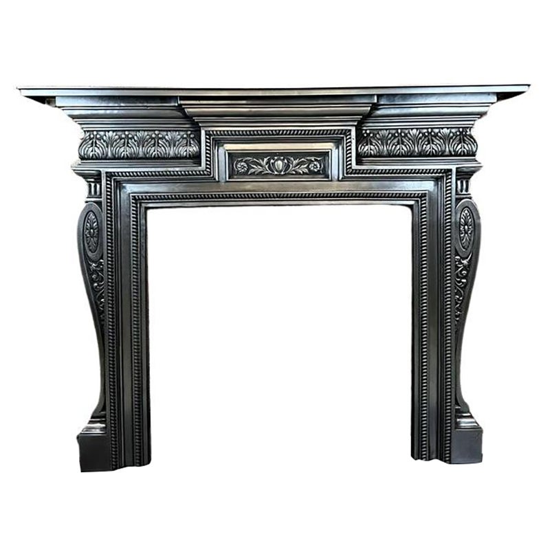 19th Century Cast Iron Fireplace Mantlepiece For Sale