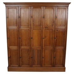 Retro Church Dutch Pitch Pine Locker Cabinet, 1930s