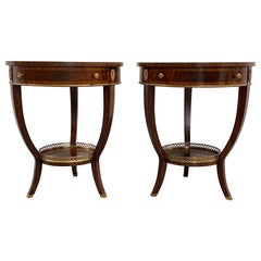 Pair of Flamed Mahogany Side Tables by Maitland Smith