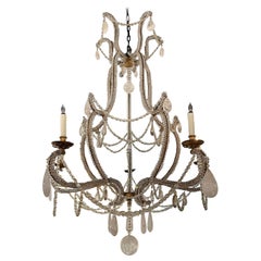 Italian Beaded Rock Crystal Chandelier