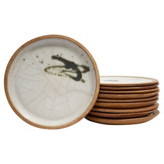 Series of 10 Sandstone Plates by Madeleine Brault for Poterie De La Colombe