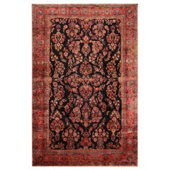 Ancien tapis persan rustique Sarouk. 11 pieds 4 po. x 17 pieds 4 po.