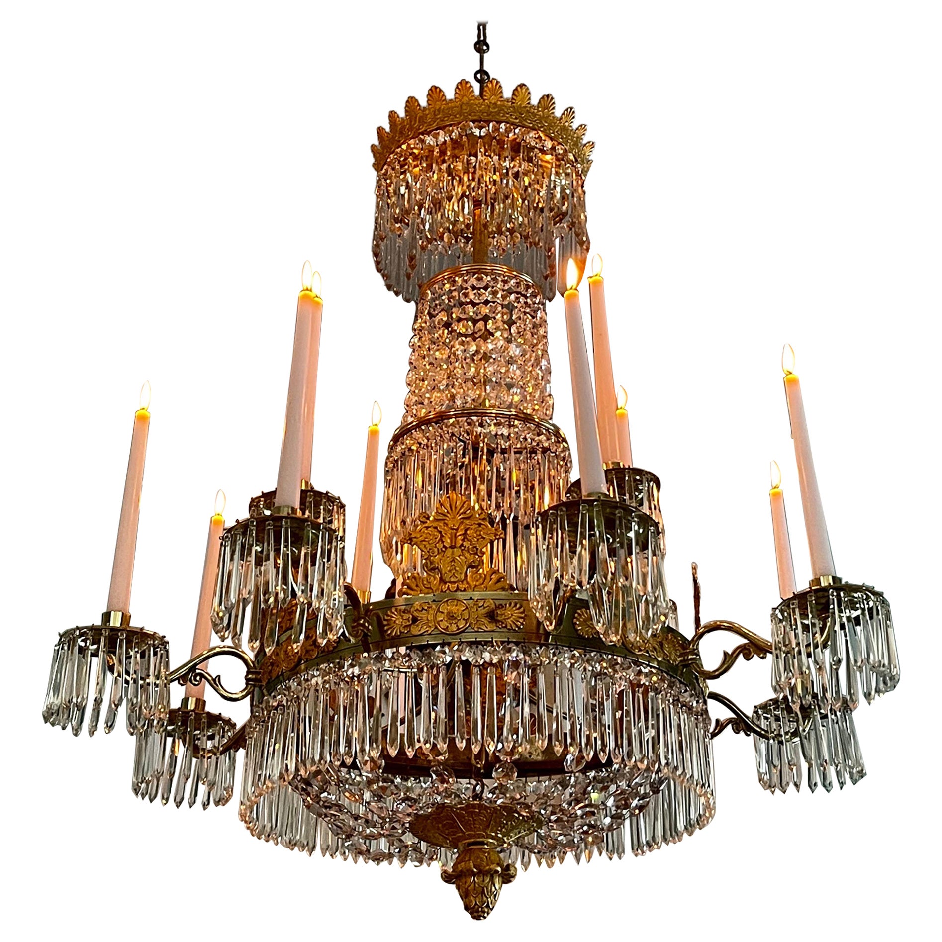 A fine French Empire Chandelier, circa 1820 For Sale