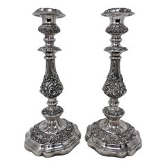 Antique English Silver Plated Candlesticks, circa 1895-1910