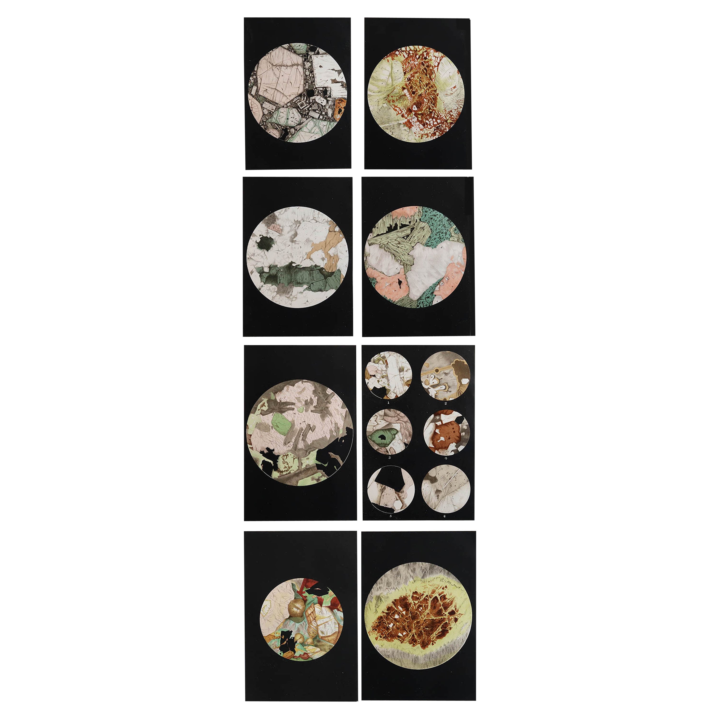 Set of 8 Original Antique Prints of Microscopic Rock Samples, 1883