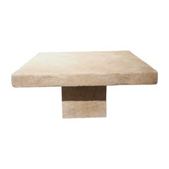 Carved Limestone Coffee Table from Provence, France