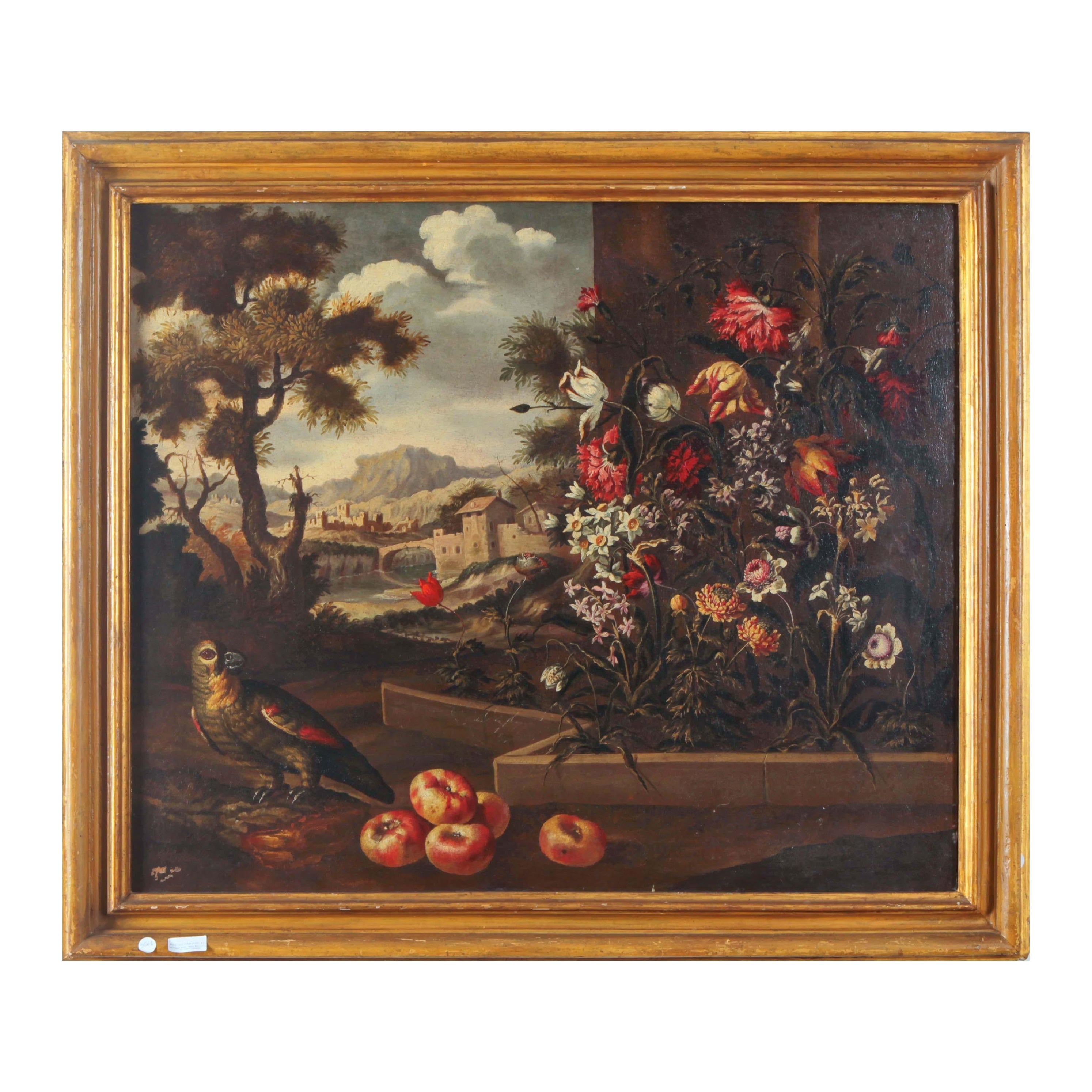 Extraordinaire peinture à l'huile sur toile représentant une nature morte de Paolo Paoletti 1600